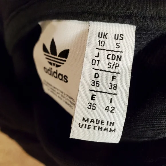 Adidas Black and White Women's Crop Boxy Hooded Sweatshirt Size small - Picture 4 of 5